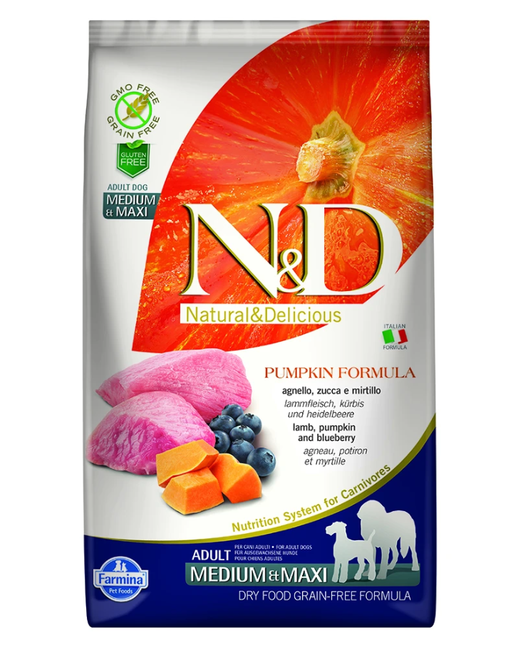 Farmina N&D Pumpkin Lamb & Blueberry Medium & Maxi Breed