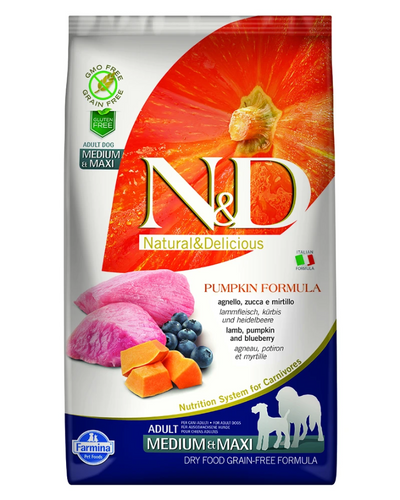 Farmina N&D Pumpkin Lamb & Blueberry Medium & Maxi Breed Farmina N&D Pumpkin Lamb & Blueberry Medium & Maxi Breed