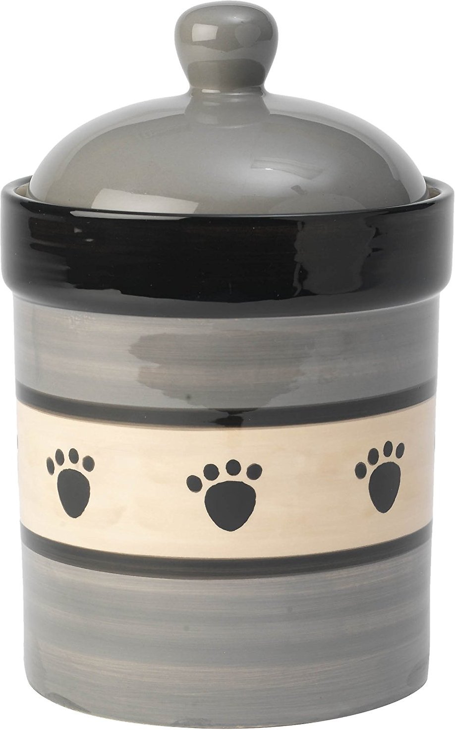 Petrageous Metro 9" Treat Jar Gray/Taupe