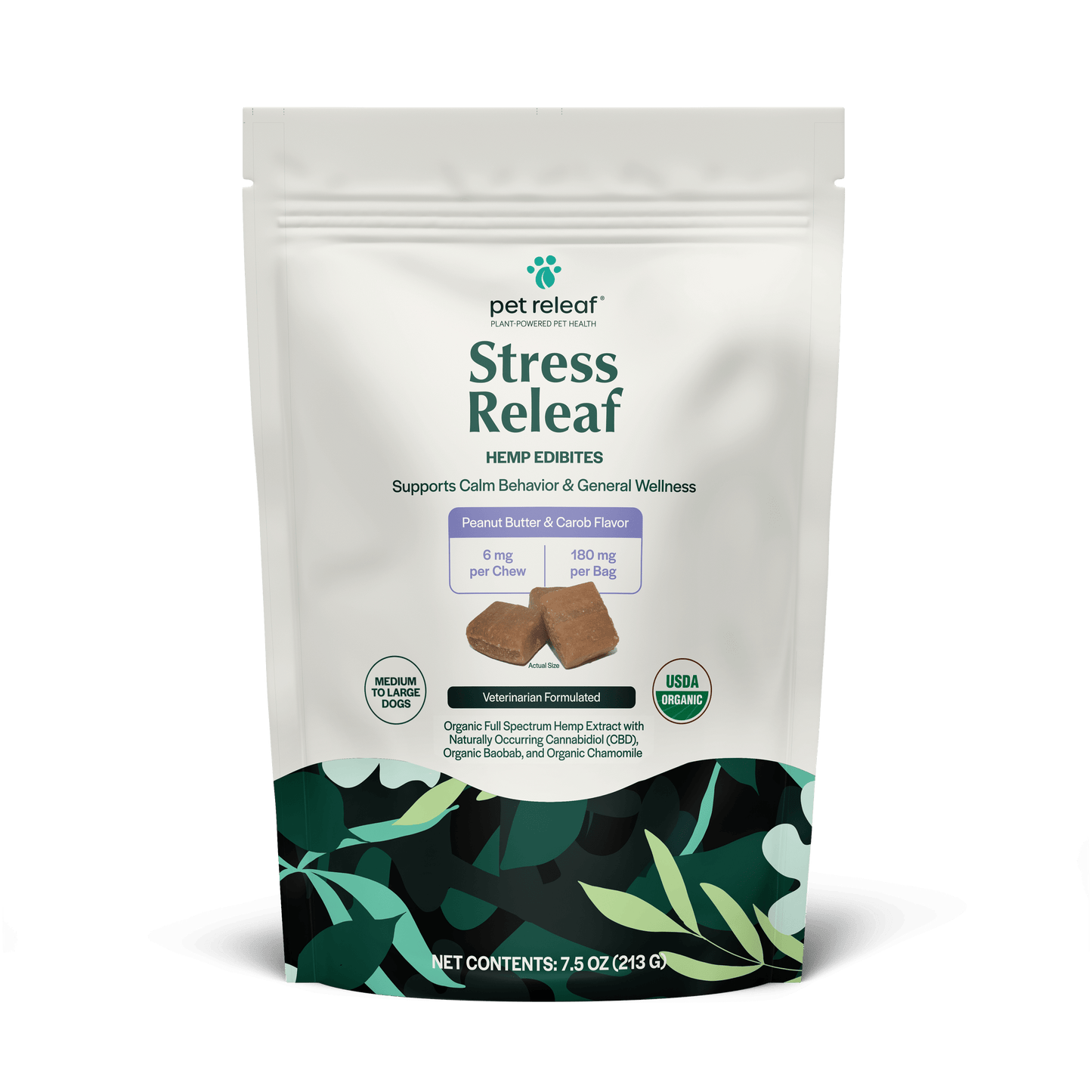 Pet Releaf Stress Releaf Edibites Peanut Butter & Carob