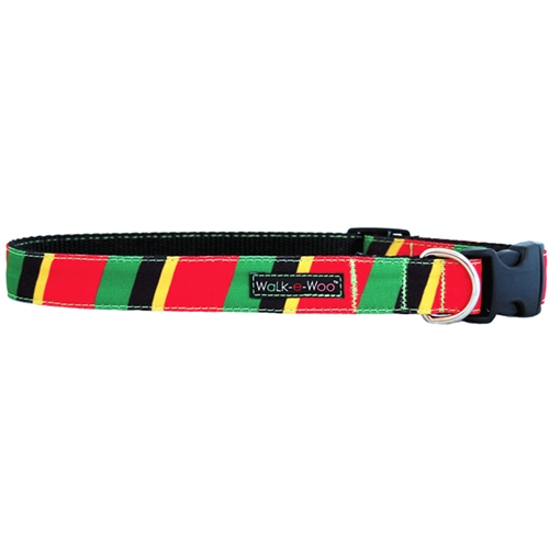 Walk-e-Woo Rasta Stripes Collar
