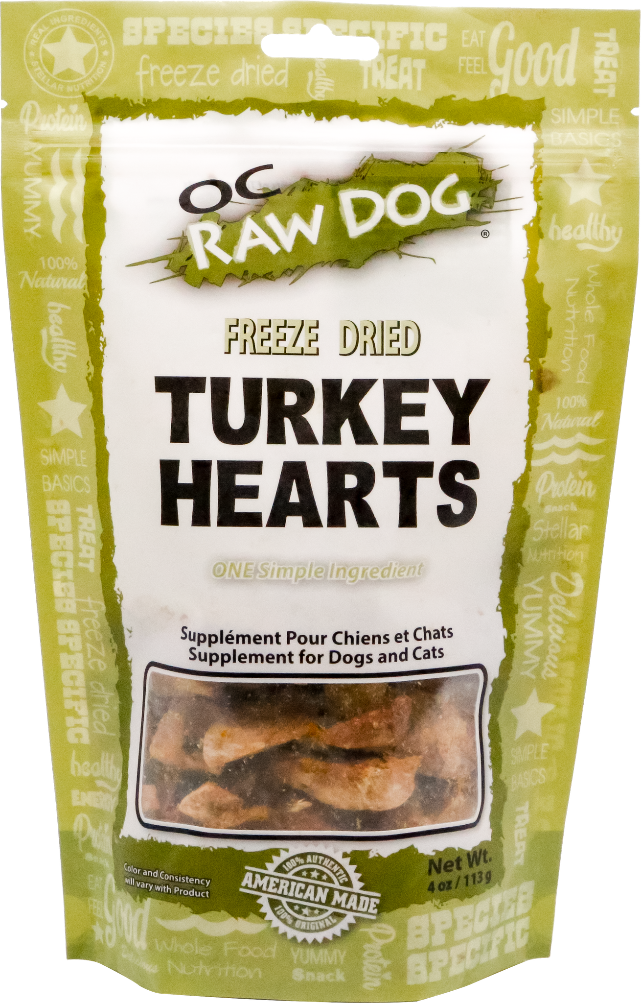 OC Raw Freeze Dried Turkey Hearts 4 oz. Healthy Pet Austin