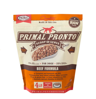 Primal Pronto Dog Raw Beef 4lbs. Primal Pronto Dog Raw Beef 4lbs.