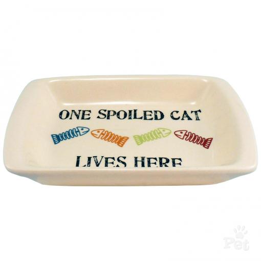 Petrageous One Spoiled Cat 5" Rectangle Saucer