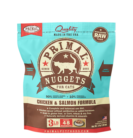 Primal Cat Raw Chicken & Salmon Nuggets 3lbs.