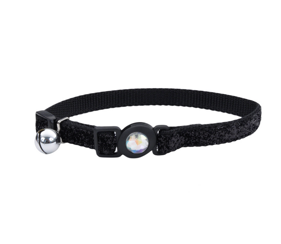 Coastal Safe Cat Jeweled Buckle Adjustable Breakaway Cat Collar with Glitter Overlay