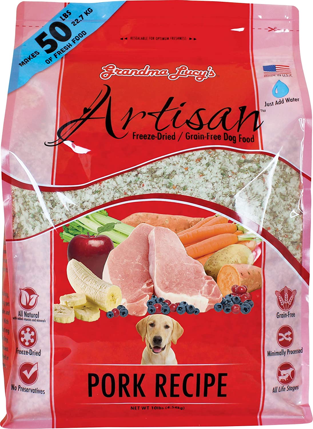 Grandma Lucys Artisan Grain Free Freeze-Dried Pork 10 Lb.