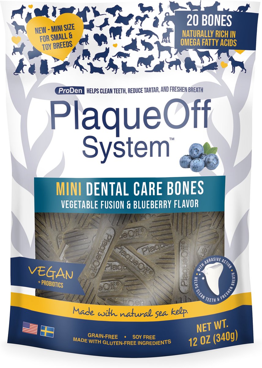 PlaqueOff Dental Bones Vegetable Fusion & Blueberry Flavor