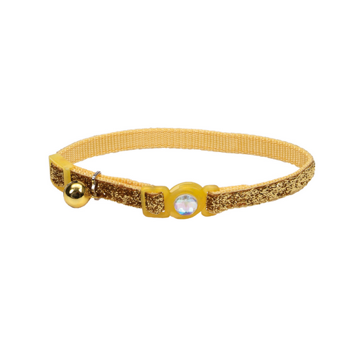 Coastal Safe Cat Jeweled Buckle Adjustable Breakaway Cat Collar with Glitter Overlay