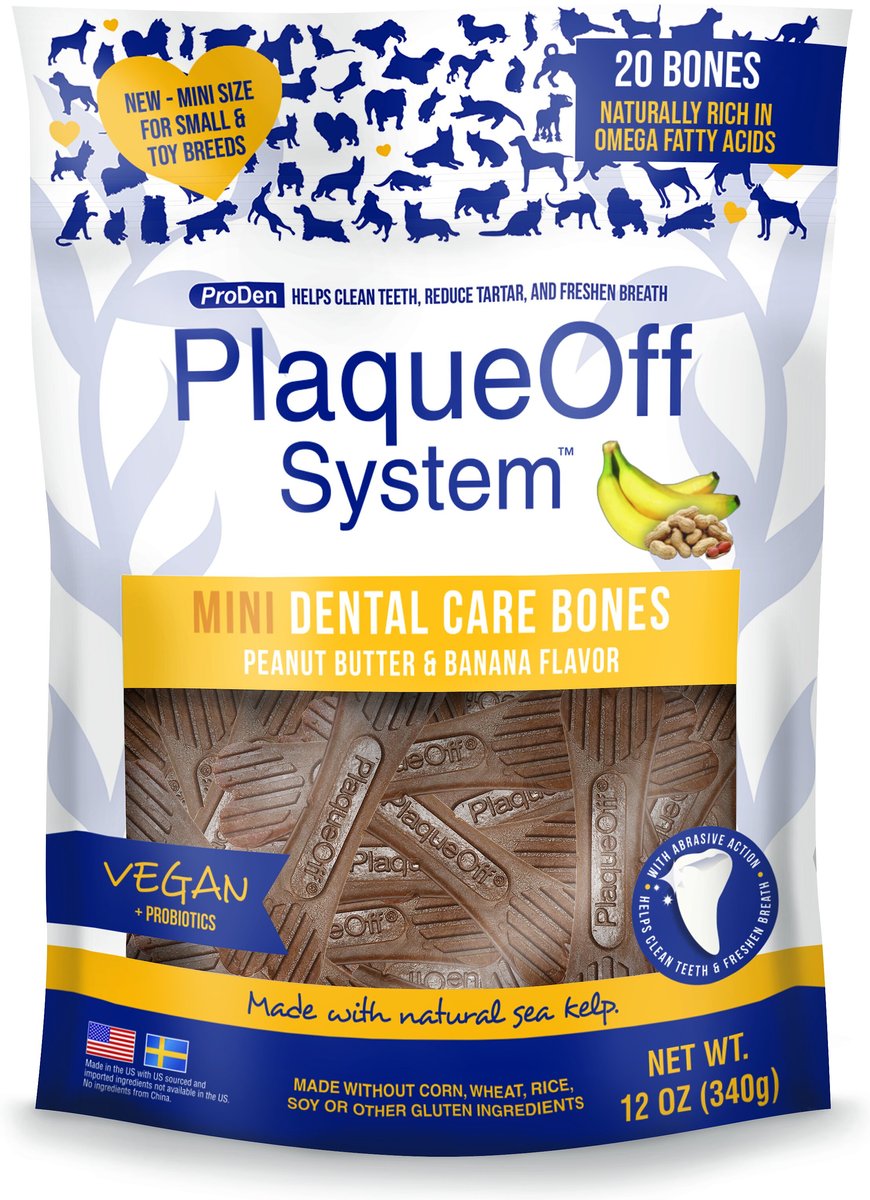 PlaqueOff Dental Bones Peanut Butter & Banana Flavor