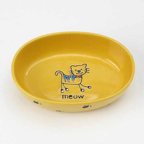 Petrageous Silly Kitty Oval Bowl