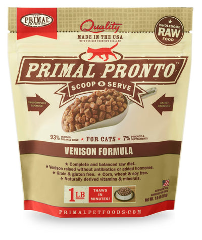 Primal Pronto Cat Raw Venison 1lb. Primal Pronto Cat Raw Venison 1lb.