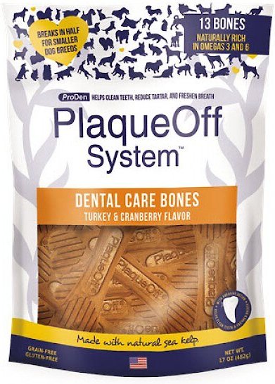 PlaqueOff Dental Bones Turkey & Cranberry Flavor PlaqueOff Dental Bones Turkey & Cranberry Flavor