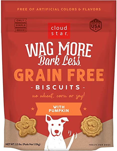 Cloud Star Wag More Bark Less Grain Free Oven Baked Biscuits with Pumpkin