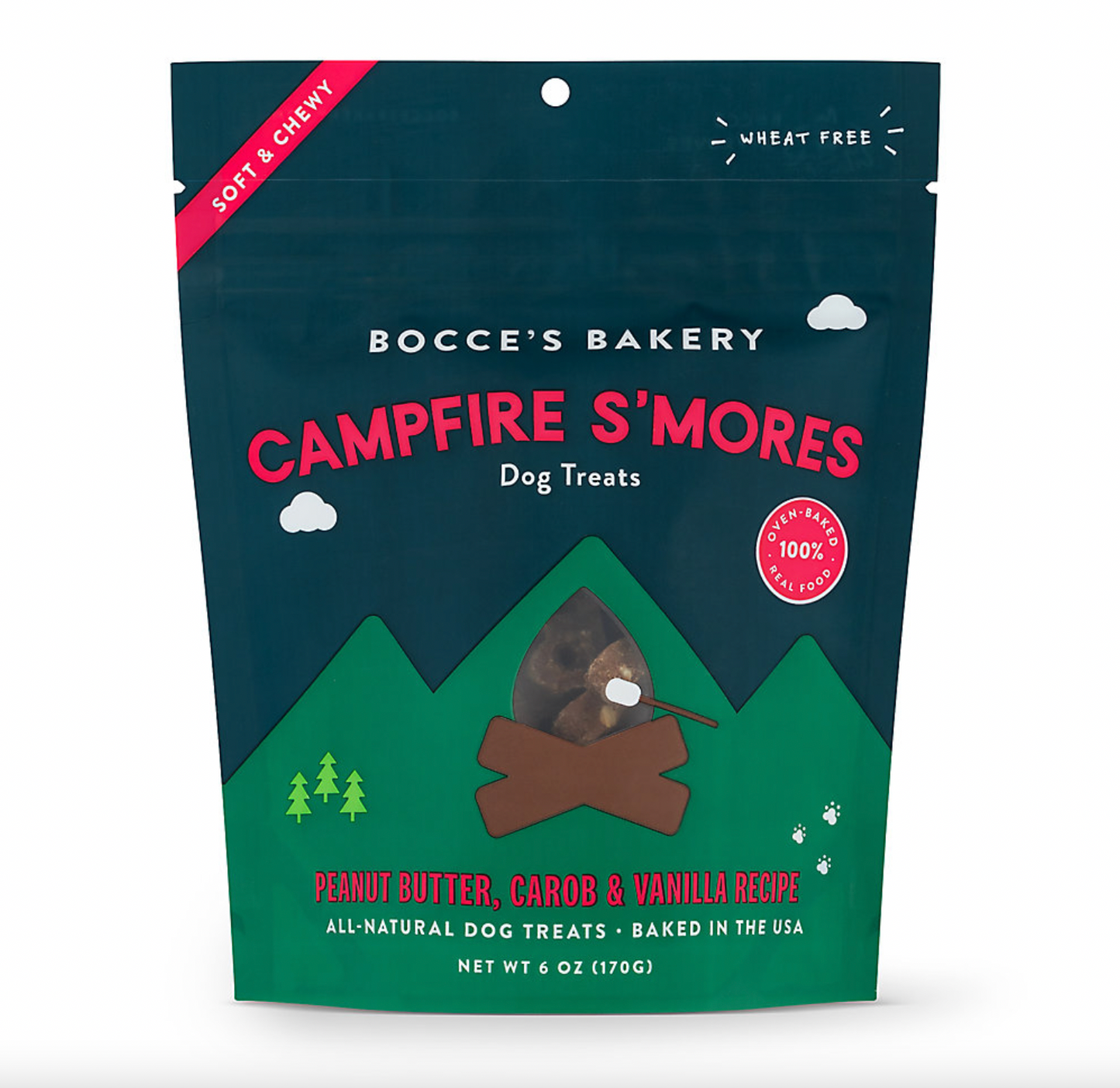 Bocce's Campfire Peanut Butter Carob & Vanilla 6 oz.