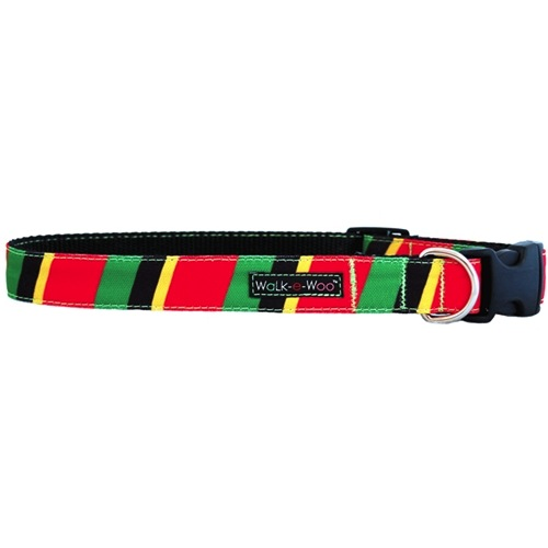 Walk-e-Woo Rasta Stripes Collar
