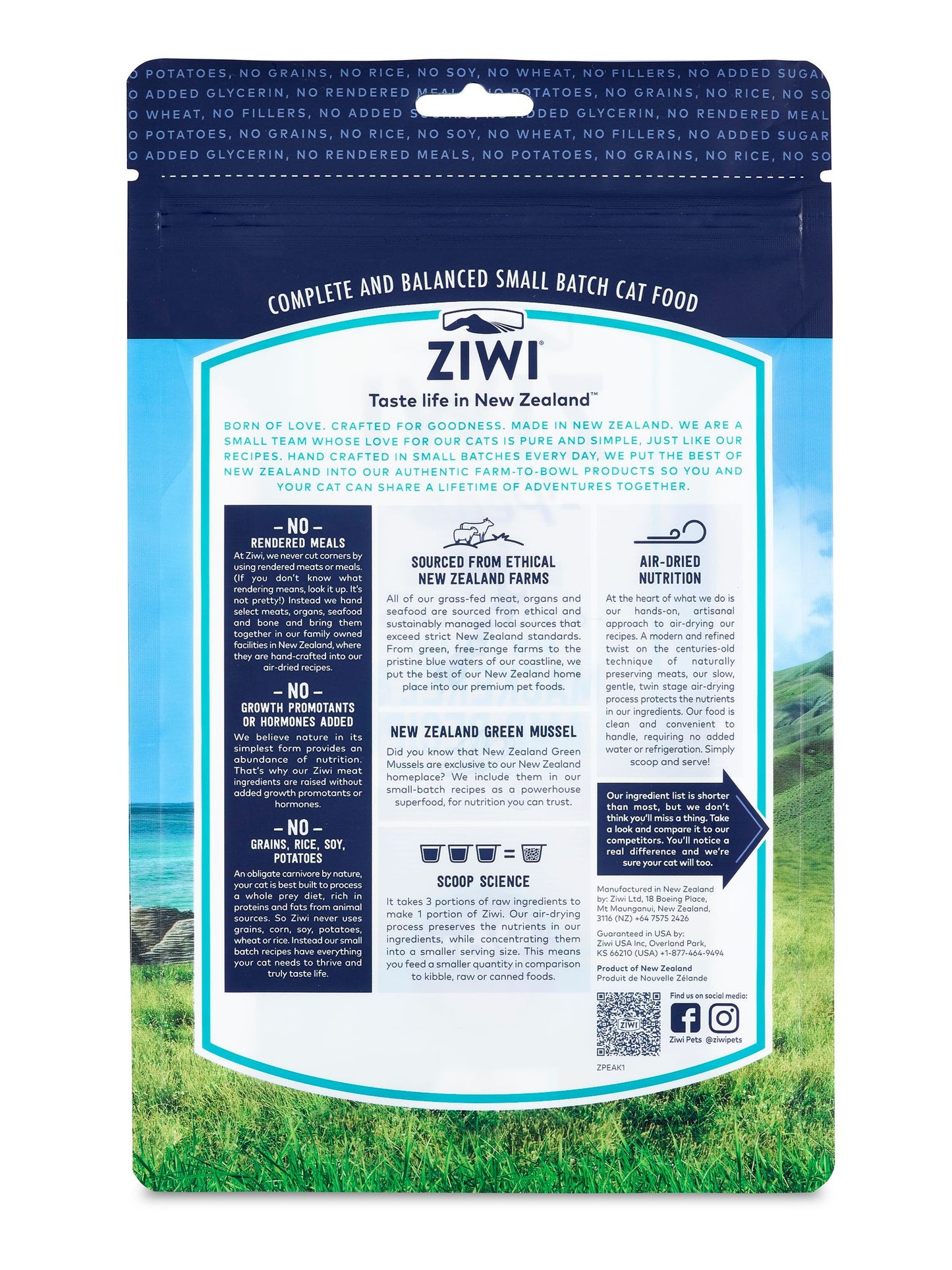 Ziwi Peak Air Dried Grain Free Cat Mackerel & Lamb