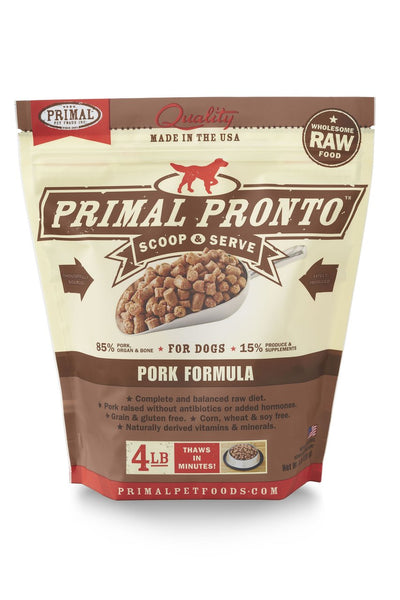 Primal Pronto Dog Raw Pork 4lbs. Primal Pronto Dog Raw Pork 4lbs.
