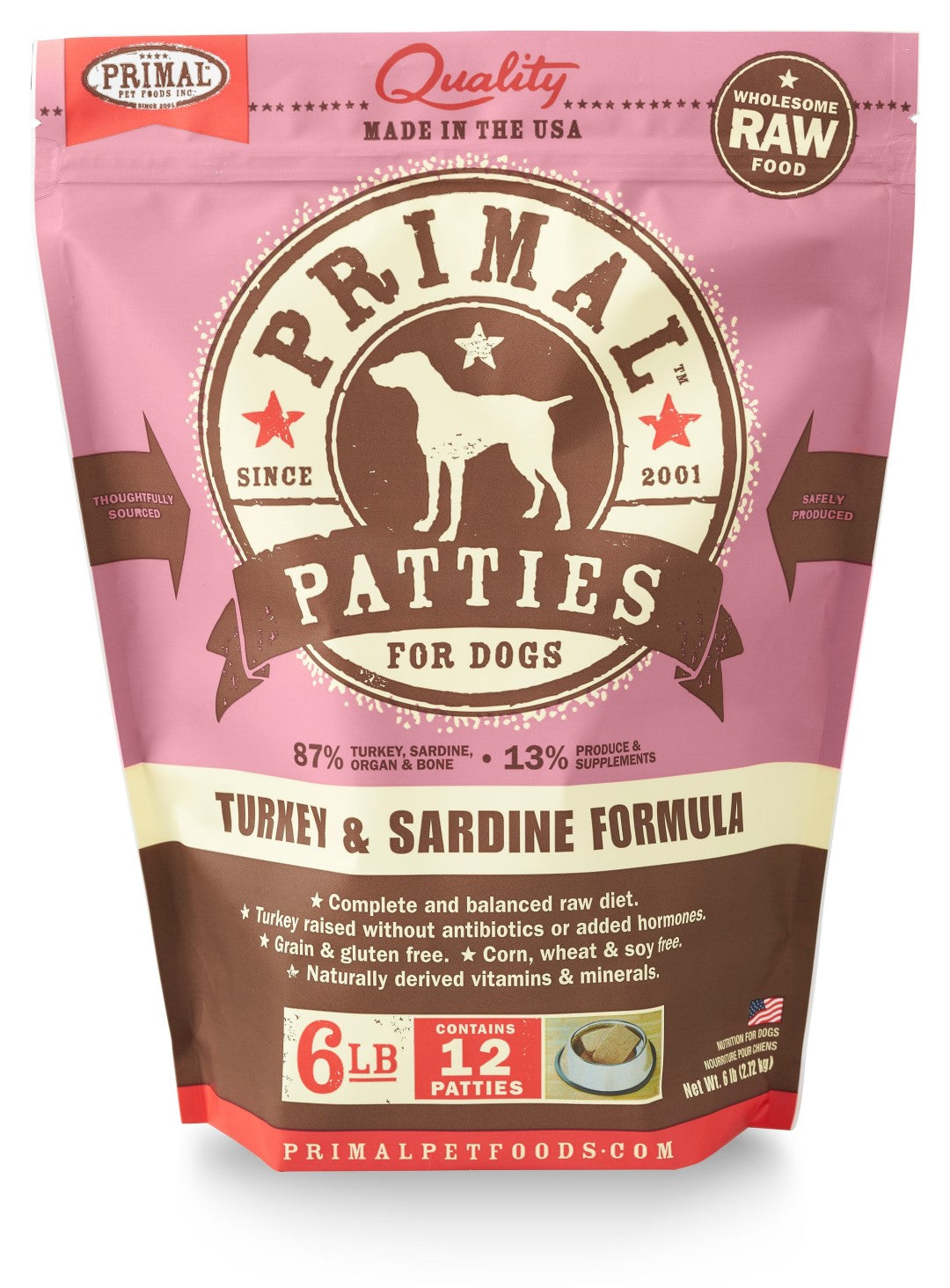 Primal Raw Frozen Turkey & Sardine Formula