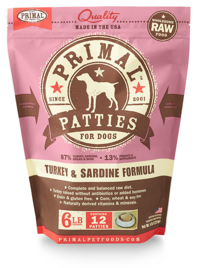 Primal Raw Frozen Turkey & Sardine Formula Primal Raw Frozen Turkey & Sardine Formula