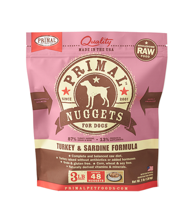Primal Raw Frozen Turkey & Sardine Formula Primal Raw Frozen Turkey & Sardine Formula
