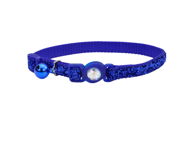 Coastal Safe Cat Jeweled Buckle Adjustable Breakaway Cat Collar with Glitter Overlay