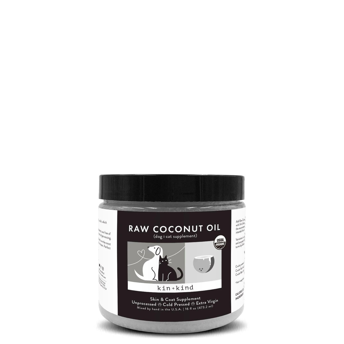 Kin + Kind Raw Coconut Oil Skin & Coat Boost 8 oz.