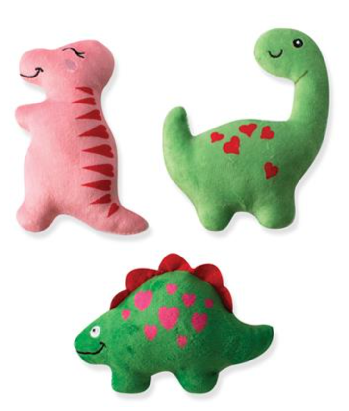 Fringe You Are Dino Mite Small Plush Dog Toys Set Of 3 Healthy