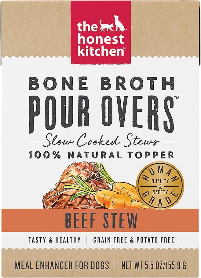 The Honest Kitchen Bone Broth Pour Overs: Beef Stew Wet Dog Food Topper,  5.5 oz., Case of 12