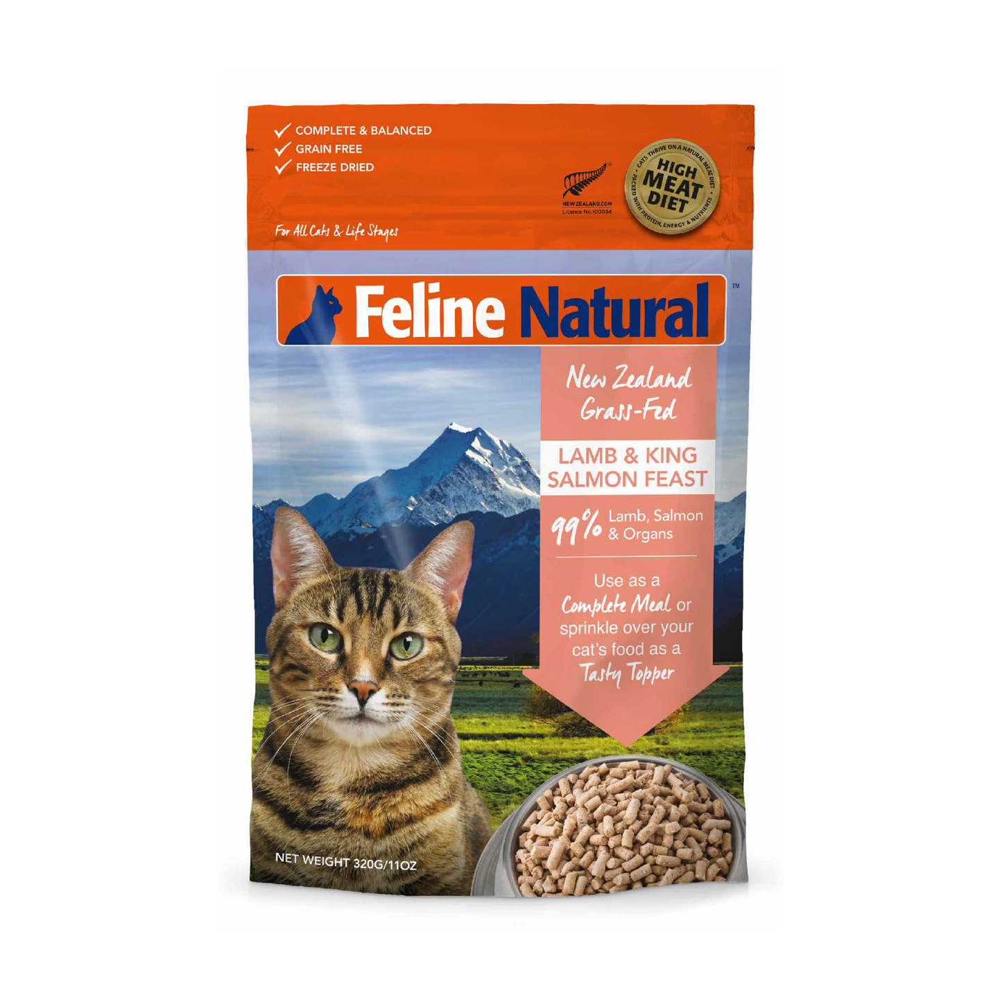 Feline Natural Freeze-Dried Lamb & King Salmon Feast
