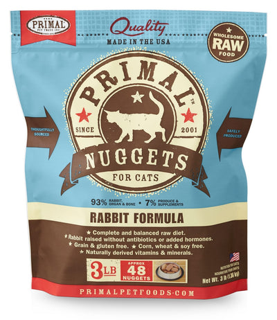 Primal Cat Raw Rabbit Nuggets 3lbs. Primal Cat Raw Rabbit Nuggets 3lbs.