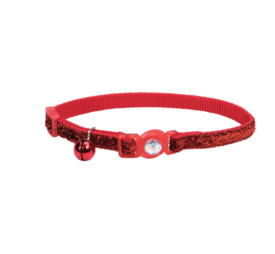 Coastal Safe Cat Jeweled Buckle Adjustable Breakaway Cat Collar with Glitter Overlay