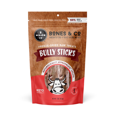 Bones & Co Freeze Dried Bully Sticks 1.7 oz. Bones & Co Freeze Dried Bully Sticks 1.7 oz.