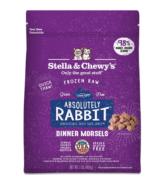 Stella & Chewy's Cat Raw Rabbit Frozen Morsels 1 lb