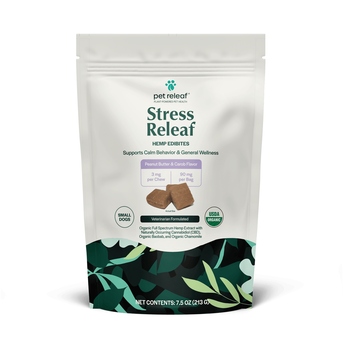 Pet Releaf Stress Releaf Edibites Peanut Butter & Carob