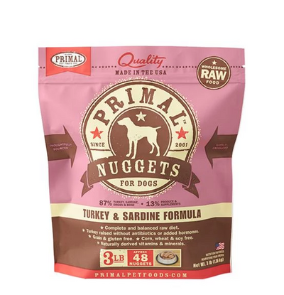Primal Raw Frozen Turkey & Sardine Formula Primal Raw Frozen Turkey & Sardine Formula