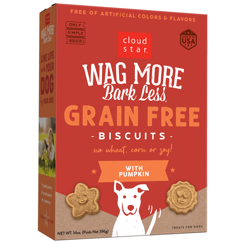 Cloud Star Wag More Bark Less Grain Free Oven Baked Biscuits with Pumpkin