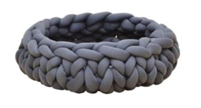 Petpals Cloudscape Gray Hand Weaved Cat Bed