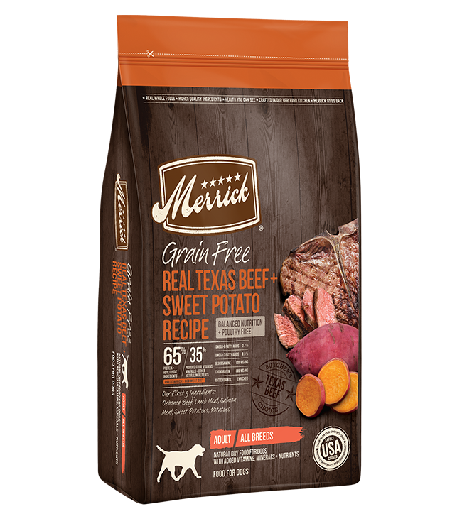 Merrick Grain-Free Real Texas Beef & Sweet Potato Recipe