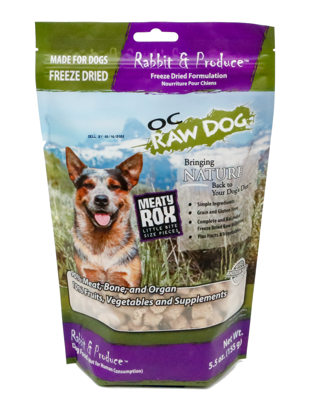 OC Raw Freeze-Dried Rabbit & Produce Rox