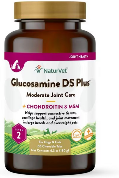 NaturVet Glucosamine DS Plus Tabs Level 2 Moderate Care 60ct