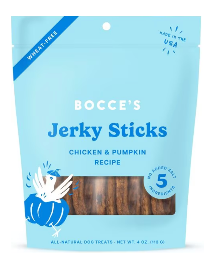 Bocce's Jerky Sticks Chicken Pumpkin 4 oz.