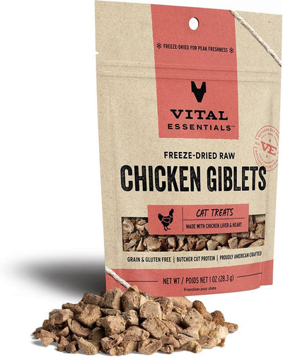 Vital Essentials Cat Freeze Dried Chicken Giblets 1 oz.