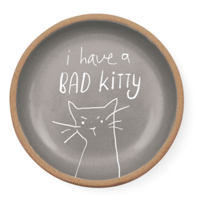 Fringe Bad Kitty Mini Round Stoneware Tray