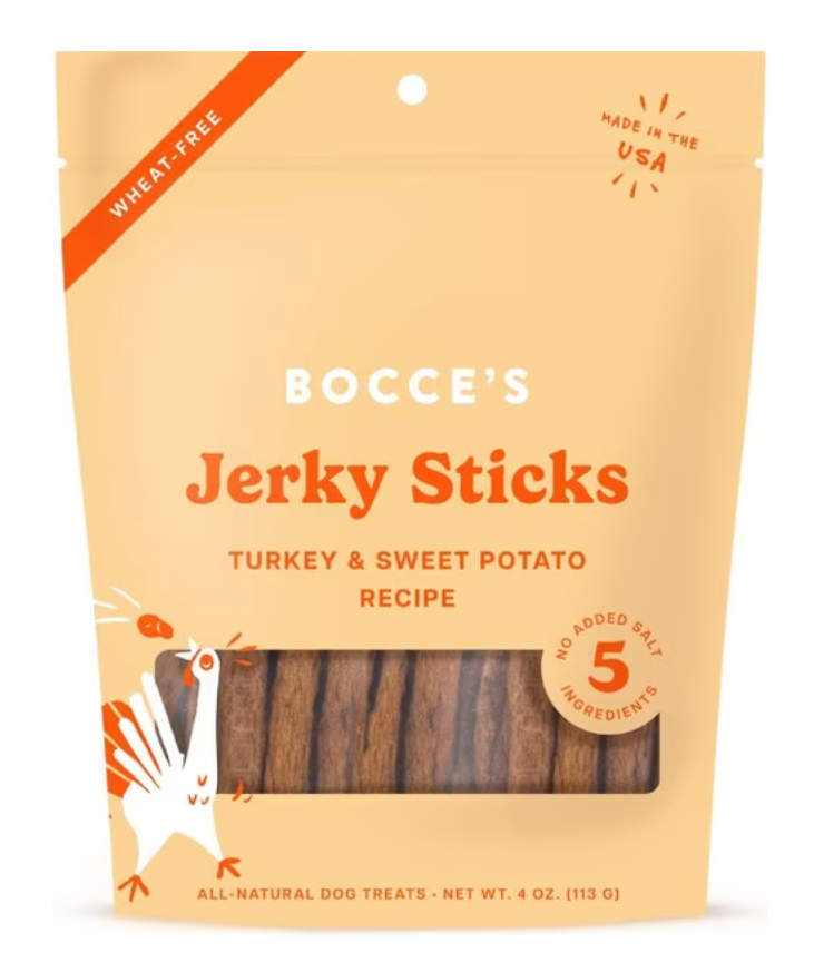 Bocce's Jerky Sticks Turkey & Sweet Potato 4 oz.