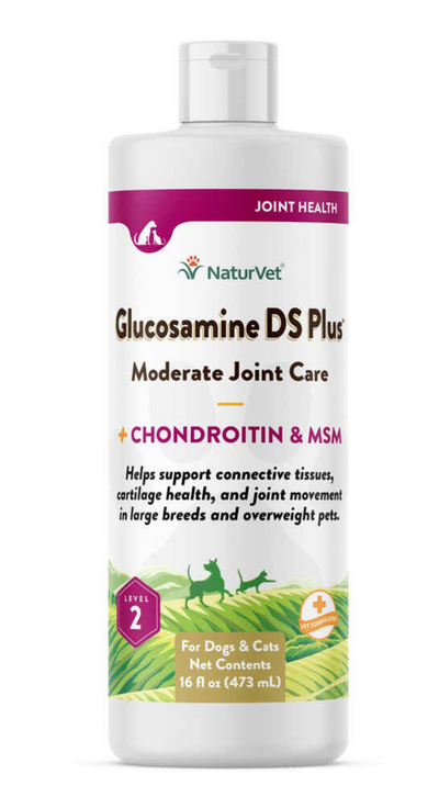 NaturVet Glucosamine DS Plus Liquid Level 2 Moderate Care 8 oz