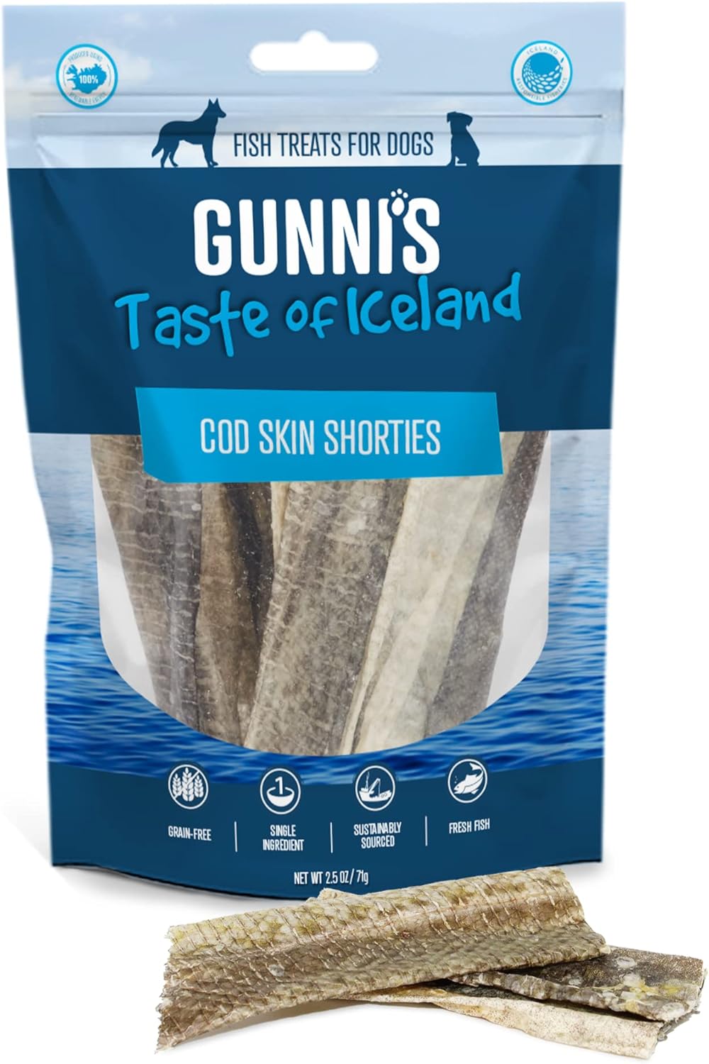 Gunni's Cod Skin Shorties Treat 2.5 oz.