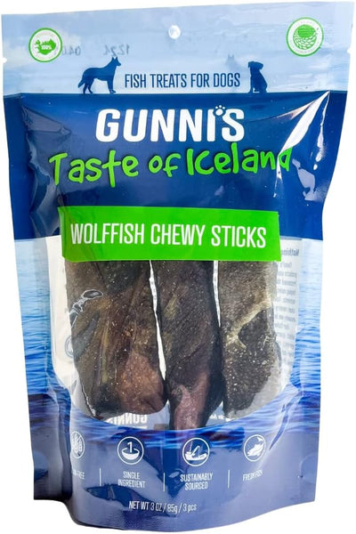 Gunni's Wolffish Skin Chewy Sticks 3 pk