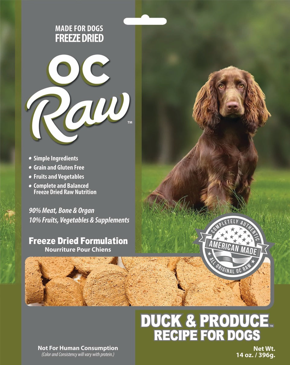OC Raw Freeze Dried Duck & Produce Sliders 14 oz.