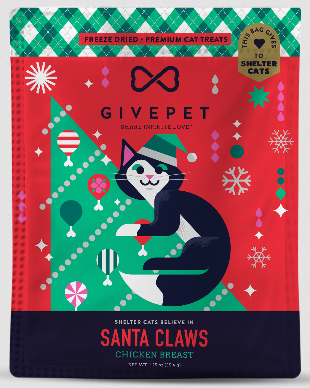 Givepet Santa Claws Chicken Freeze Dried Cat Treats 1 oz